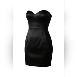 Guess satin strapless dress.